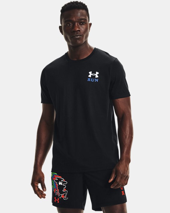 เสื้อแขนสั้น UA Keep Run Weird Smiley สำหรับผู้ชาย, Black, pdpMainDesktop image number 0
